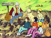 山に輝くガイド犬平治号